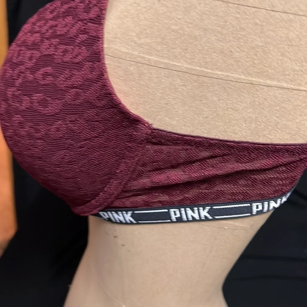 Pink Victoria’s Secret size 34C push up bra maroon, double hook closure - Picture 2 of 7